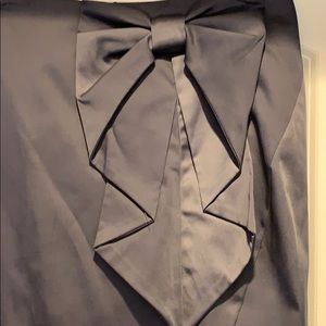Gunmetal grey bow pencil skirt